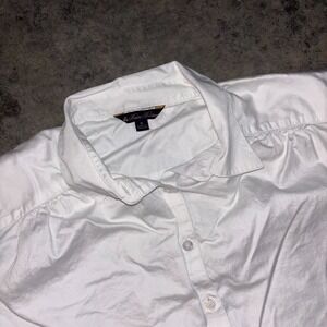 Brooks Brothers Shirt Womens Medium White Cotton Everyday Wear Travel Button Up